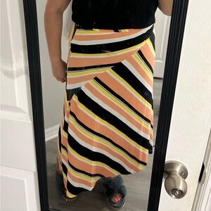 ASOS Orange Black and White Maxi Shirt Size 16